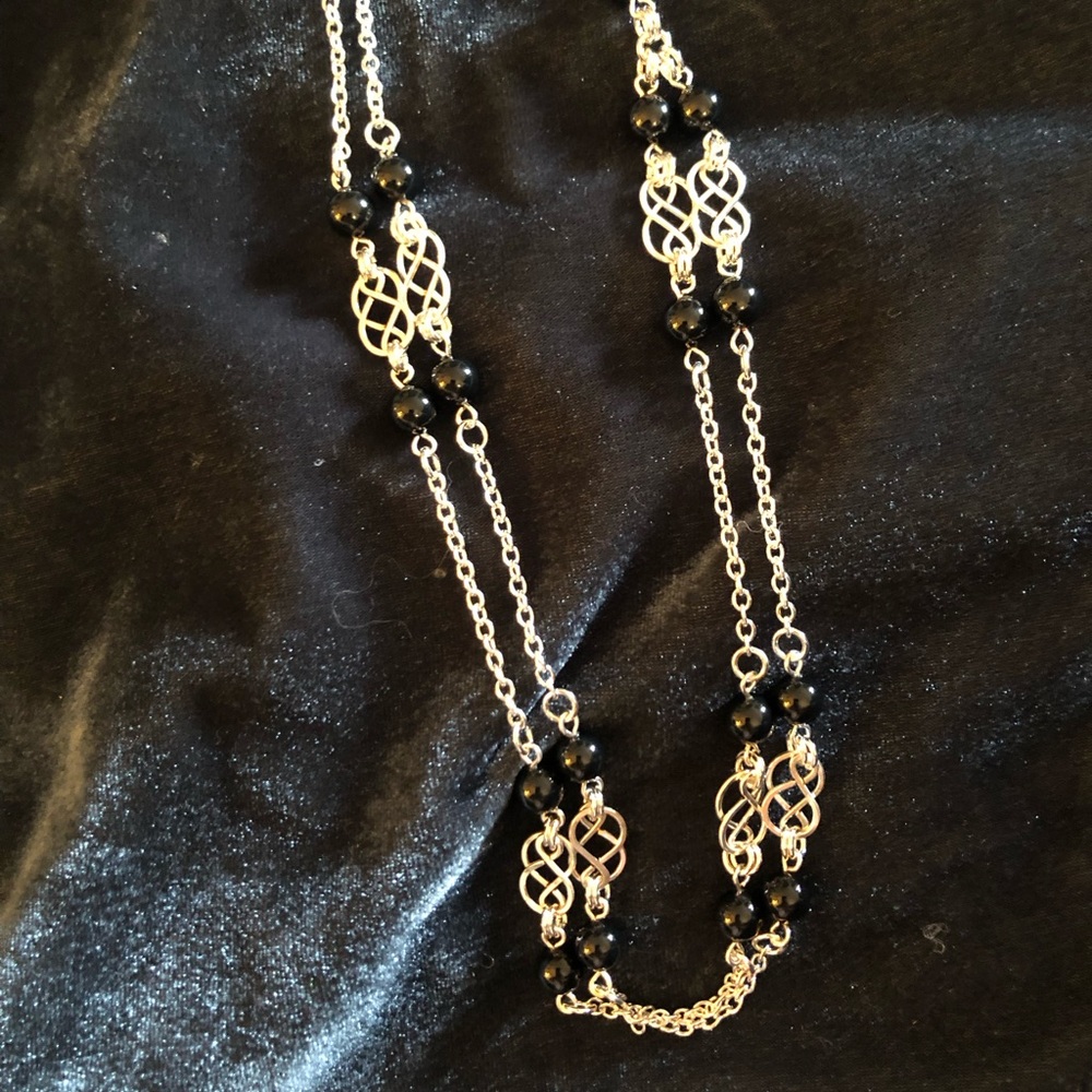 Sterling Silver Plated Irish Celtic Knot Necklace and Elegant Silk Pouch